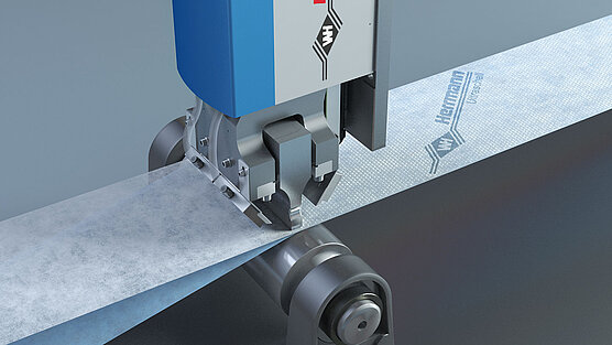 A microbond system embossing a nonwoven fabric 