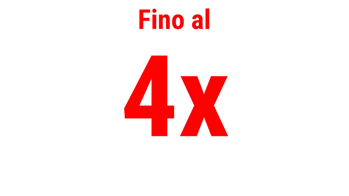 Testo in rosso con l’indicazione “Fino a quattro volte”
