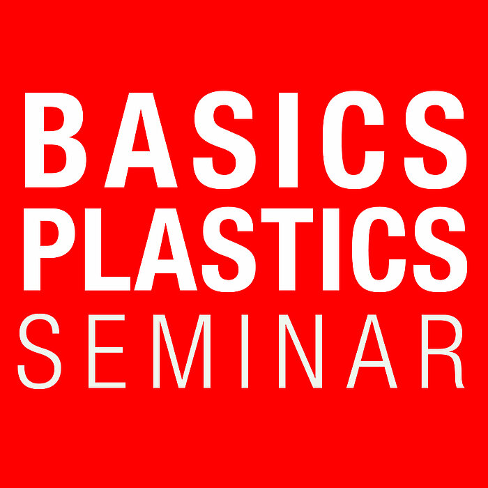 Graphic with text basics plastics seminar.