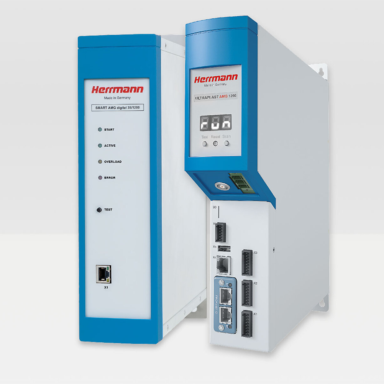 Deux générateurs ultrasoniques Herrmann avec affichages et connecteurs de commande