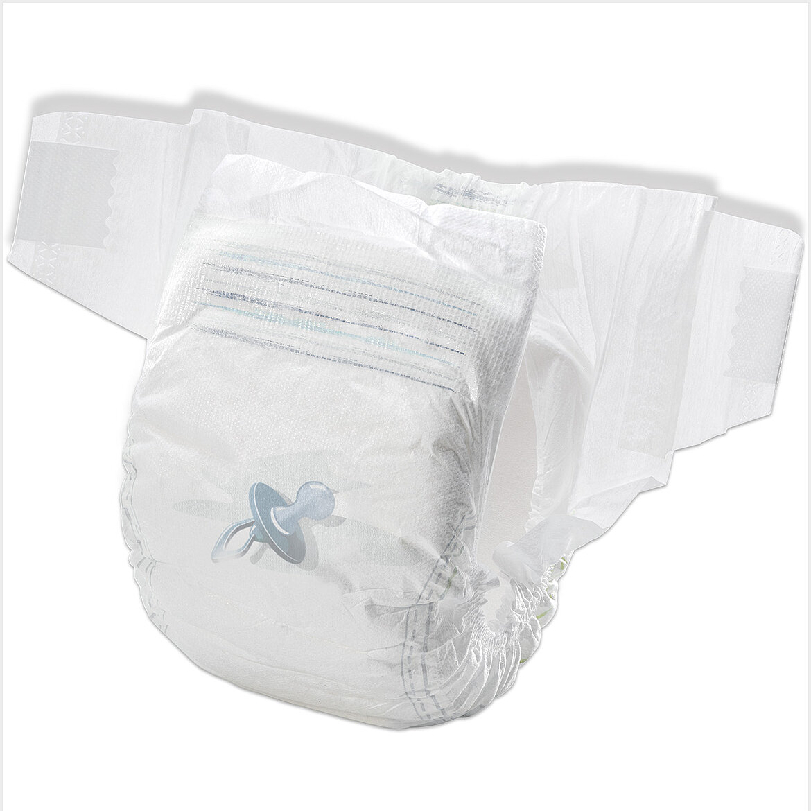 Pañal desechable para bebé de material no tejido con lados elásticos