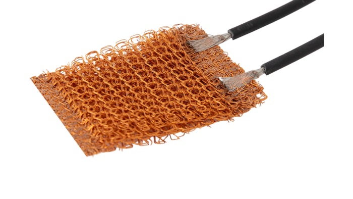 Metal parts welded by ultrasonics for a car seat heater